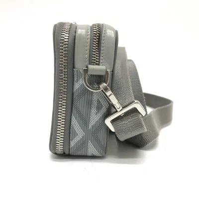 Pre-owned Dior Christian  Gray Coated Canvas Leather Pochette Shoulder Bag ()