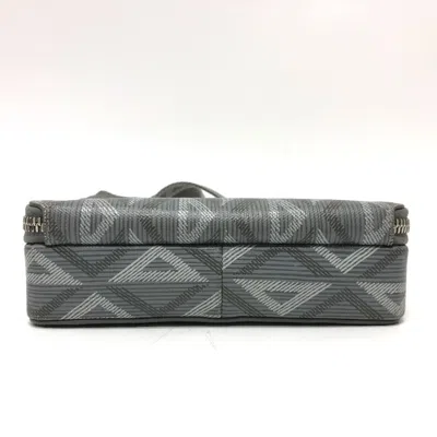 Pre-owned Dior Christian  Gray Coated Canvas Leather Pochette Shoulder Bag ()