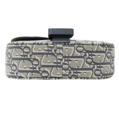 Pre-owned Dior Christian  Gray Jacquard Leather Shoulder Bag ()