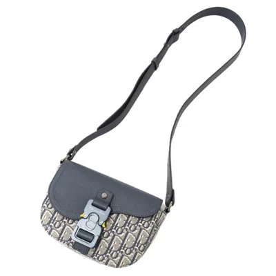 Pre-owned Dior Christian  Gray Jacquard Leather Shoulder Bag ()