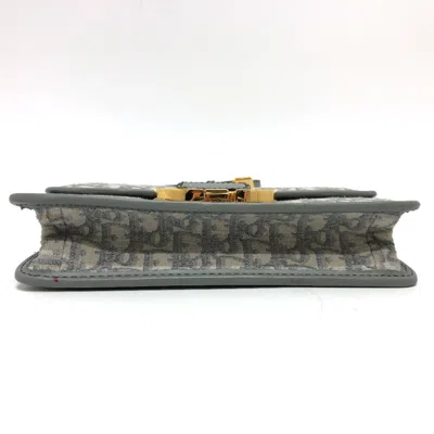 Pre-owned Dior Christian  Gray Leather Canvas Shoulder Bag ()