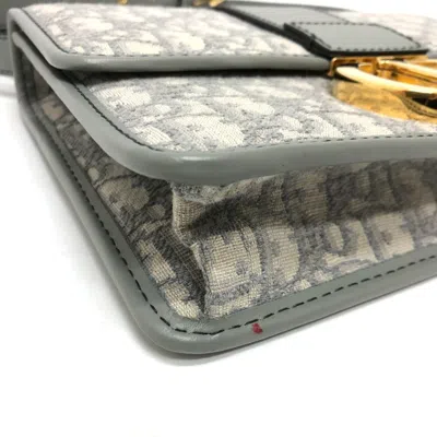 Pre-owned Dior Christian  Gray Leather Canvas Shoulder Bag ()