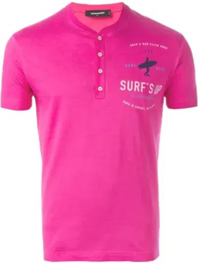 Dsquared2 Men Pink Cotton T-shirt In Brown