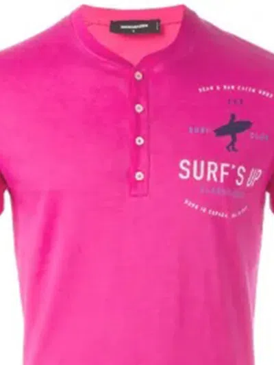 Dsquared2 Men Pink Cotton T-shirt In Brown