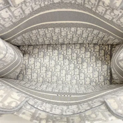 Pre-owned Dior Christian  Gray White Canvas Tote Bag () In Multi