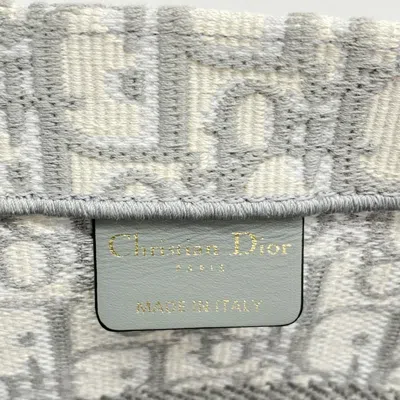 Pre-owned Dior Christian  Gray White Canvas Tote Bag () In Multi