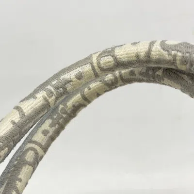 Pre-owned Dior Christian  Gray White Canvas Tote Bag () In Multi