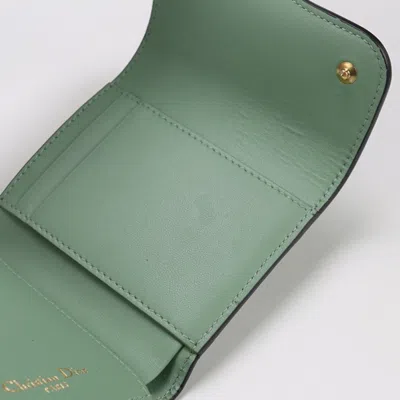 Pre-owned Dior Christian  Green Leather Wallet (tri-fold) ()