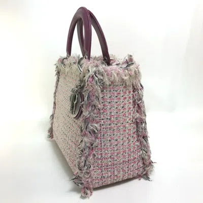 Pre-owned Dior Christian  Lady  Pink Purple White Tweed Handbag Shoulder Bag ()