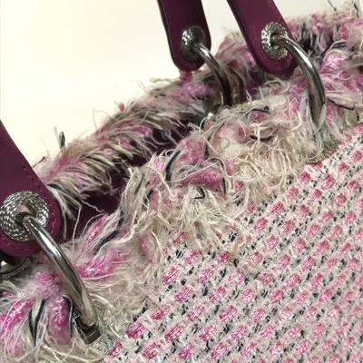 Pre-owned Dior Christian  Lady  Pink Purple White Tweed Handbag Shoulder Bag ()