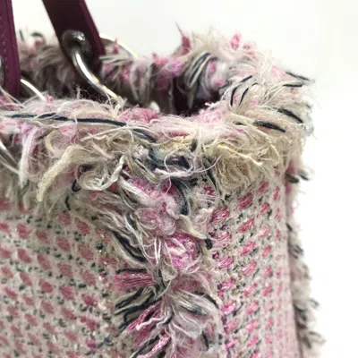 Pre-owned Dior Christian  Lady  Pink Purple White Tweed Handbag Shoulder Bag ()
