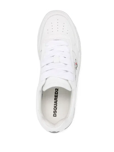 Dsquared2 White Canadian Sneakers In White