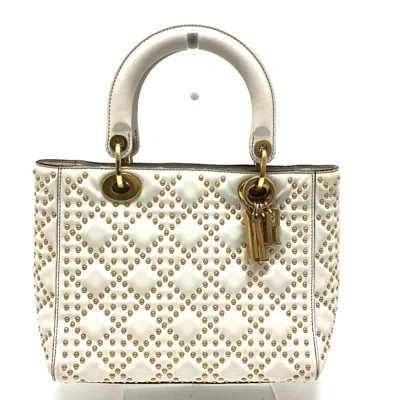 Pre-owned Dior Christian  Lady  White Leather Handbag Tote Bag ()