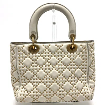 Pre-owned Dior Christian  Lady  White Leather Handbag Tote Bag ()