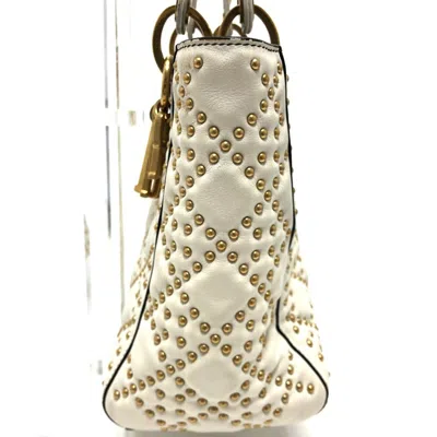 Pre-owned Dior Christian  Lady  White Leather Handbag Tote Bag ()