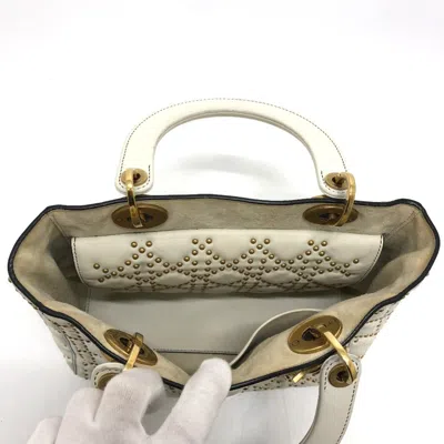 Pre-owned Dior Christian  Lady  White Leather Handbag Tote Bag ()