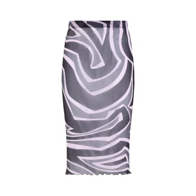 Pucci Emilio  Maze Print Midi Skirt In Black