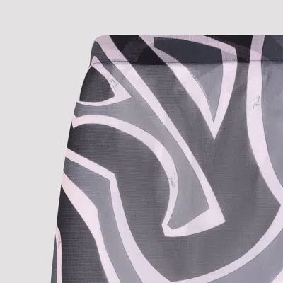 Pucci Emilio  Maze Print Midi Skirt In Black
