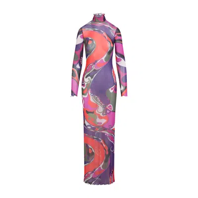 Pucci Orchid Print Dress In Multi