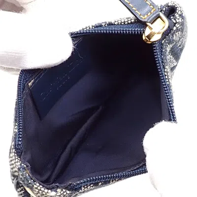 Pre-owned Dior Christian  Navy Canvas Coin Purse/coin Case () In Blue