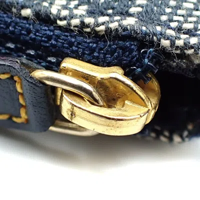 Pre-owned Dior Christian  Navy Canvas Coin Purse/coin Case () In Blue