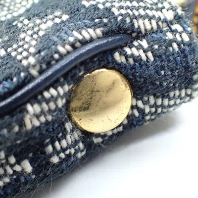 Pre-owned Dior Christian  Navy Canvas Coin Purse/coin Case () In Blue