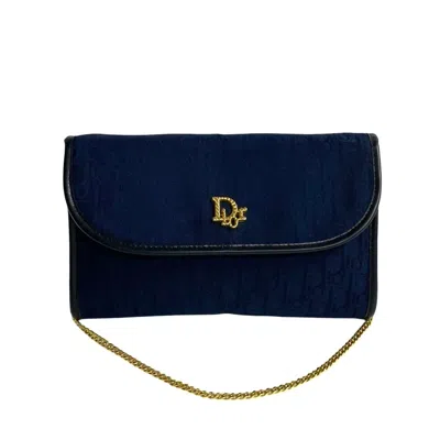 Pre-owned Dior Christian  Navy Canvas Leather Shoulder Bag () In Blue