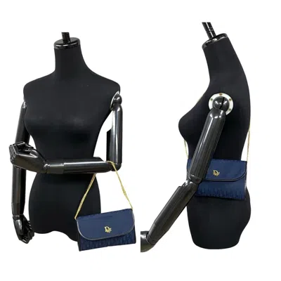 Pre-owned Dior Christian  Navy Canvas Leather Shoulder Bag () In Blue