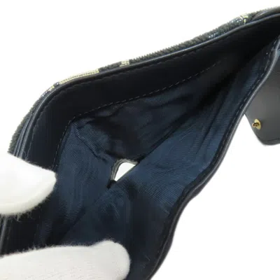 Pre-owned Dior Christian  Navy Canvas Wallet (bi-fold) () In Blue