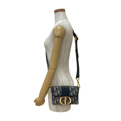 Pre-owned Dior Christian  Navy Leather Canvas Shoulder Bag () In Blue