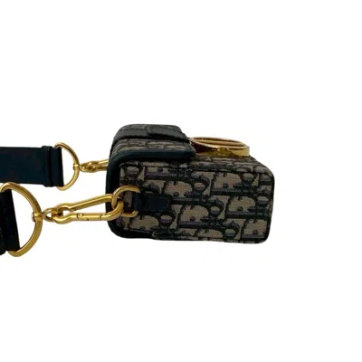 Pre-owned Dior Christian  Navy Leather Canvas Shoulder Bag () In Blue