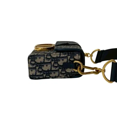 Pre-owned Dior Christian  Navy Leather Canvas Shoulder Bag () In Blue