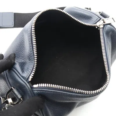 Pre-owned Dior Christian  Navy Leather Shoulder Bag () In Blue