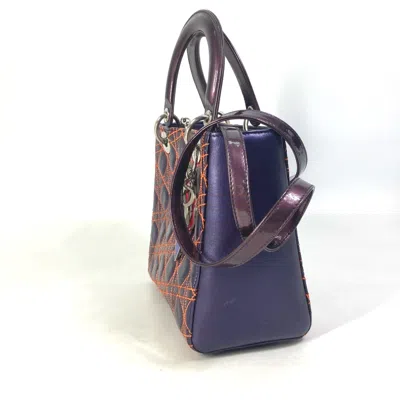 Pre-owned Dior Christian  Orange Purple Leather Handbag Shoulder Bag ()