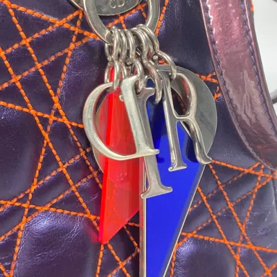 Pre-owned Dior Christian  Orange Purple Leather Handbag Shoulder Bag ()