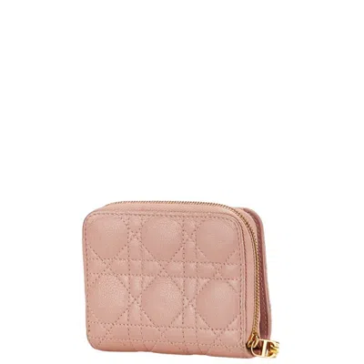 Pre-owned Dior Christian  Pink Leather Wallet (bi-fold) ()