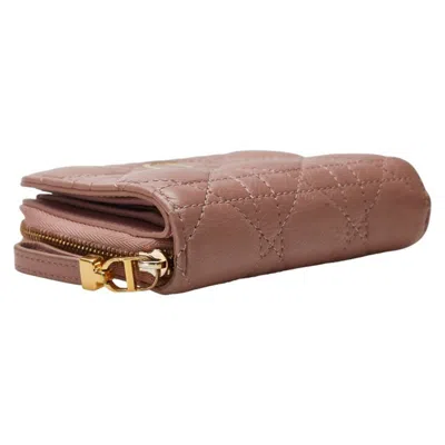 Pre-owned Dior Christian  Pink Leather Wallet (bi-fold) ()