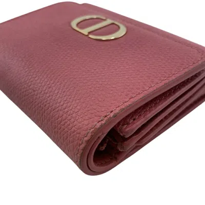 Pre-owned Dior Christian  Pink Leather Wallet (tri-fold) ()