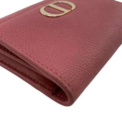 Pre-owned Dior Christian  Pink Leather Wallet (tri-fold) ()