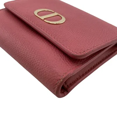 Pre-owned Dior Christian  Pink Leather Wallet (tri-fold) ()