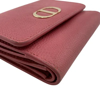 Pre-owned Dior Christian  Pink Leather Wallet (tri-fold) ()