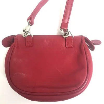 Pre-owned Dior Christian  Red Color Leather Pochette Shoulder Bag ()