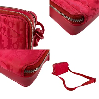 Pre-owned Dior Christian  Red Color Nylon Shoulder Bag ()