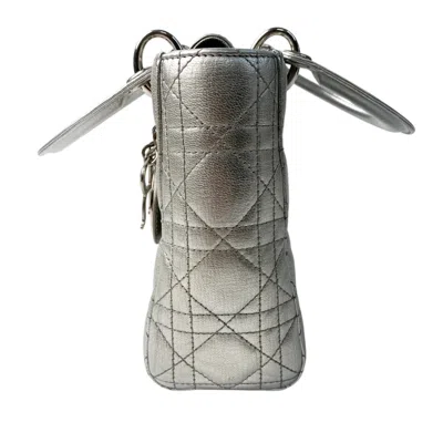 Pre-owned Dior Christian  Silver Leather Handbag Shoulder Bag ()