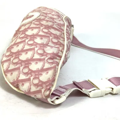 Pre-owned Dior Christian  Trotter Pink White Nylon Fanny Pack Shoulder Bag () In Multi