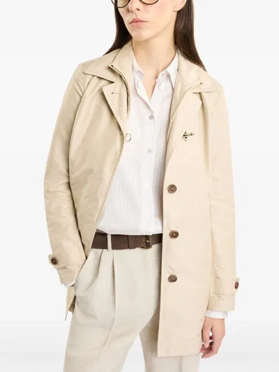 Fay Technical Poplin Nude Morning Coat In Neutral