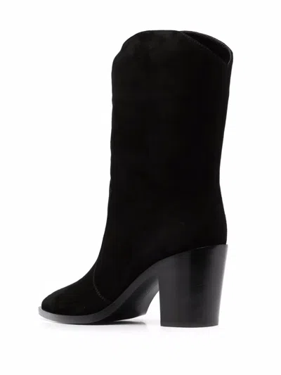 Gianvito Rossi Black Leather Ankle Boot In Black