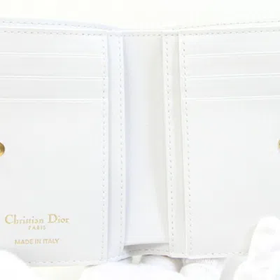 Pre-owned Dior Christian  White Leather Wallet (bi-fold) ()
