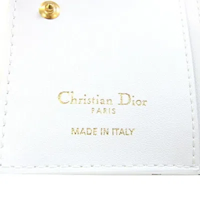 Pre-owned Dior Christian  White Leather Wallet (bi-fold) ()
