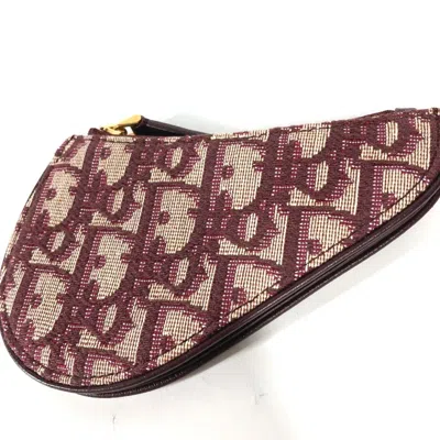 Pre-owned Dior Christian  Wine Canvas Leather Coin Purse/coin Case () In Burgundy